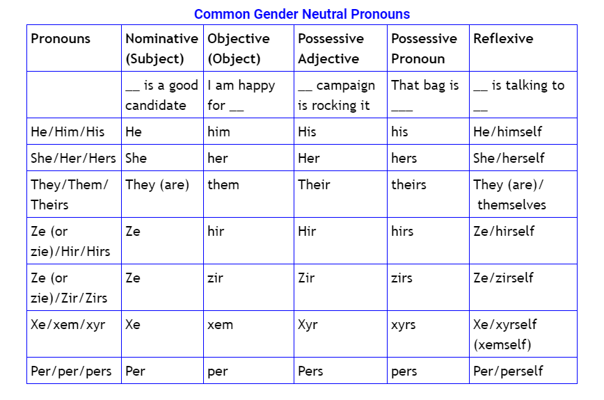 Gender Pronouns Explained