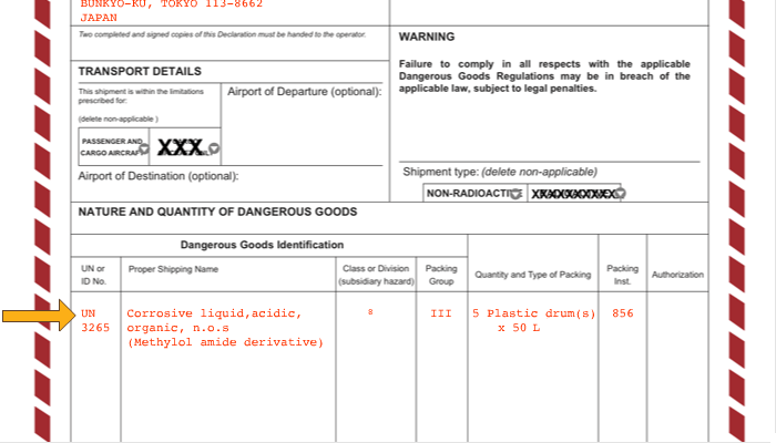 Example Of A Shippers Declaration For Dangerous Goods certify letter