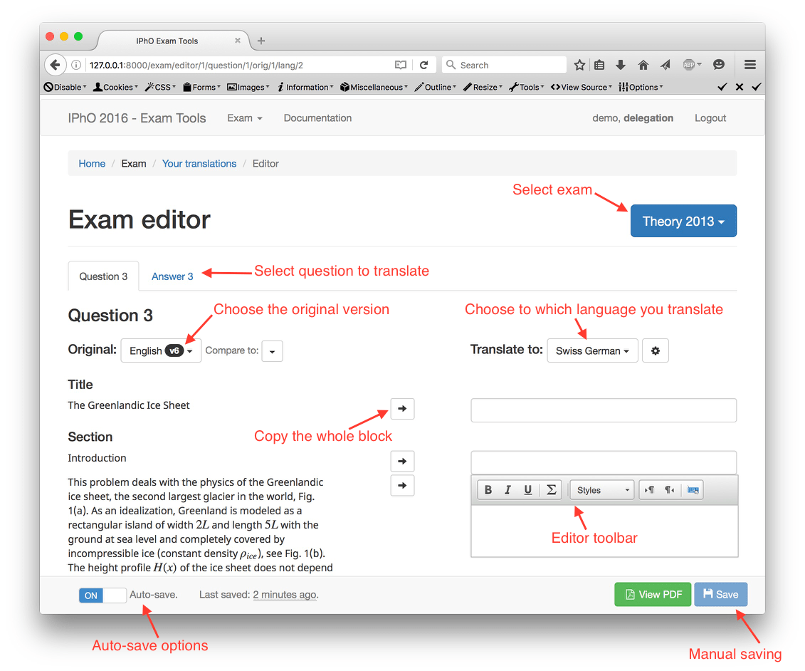 Exam editor Exam Tools Documentation