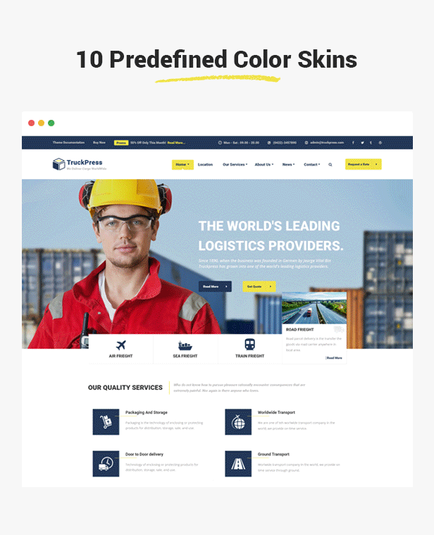 TruckPress Logistics & Transportation WP Theme Popular