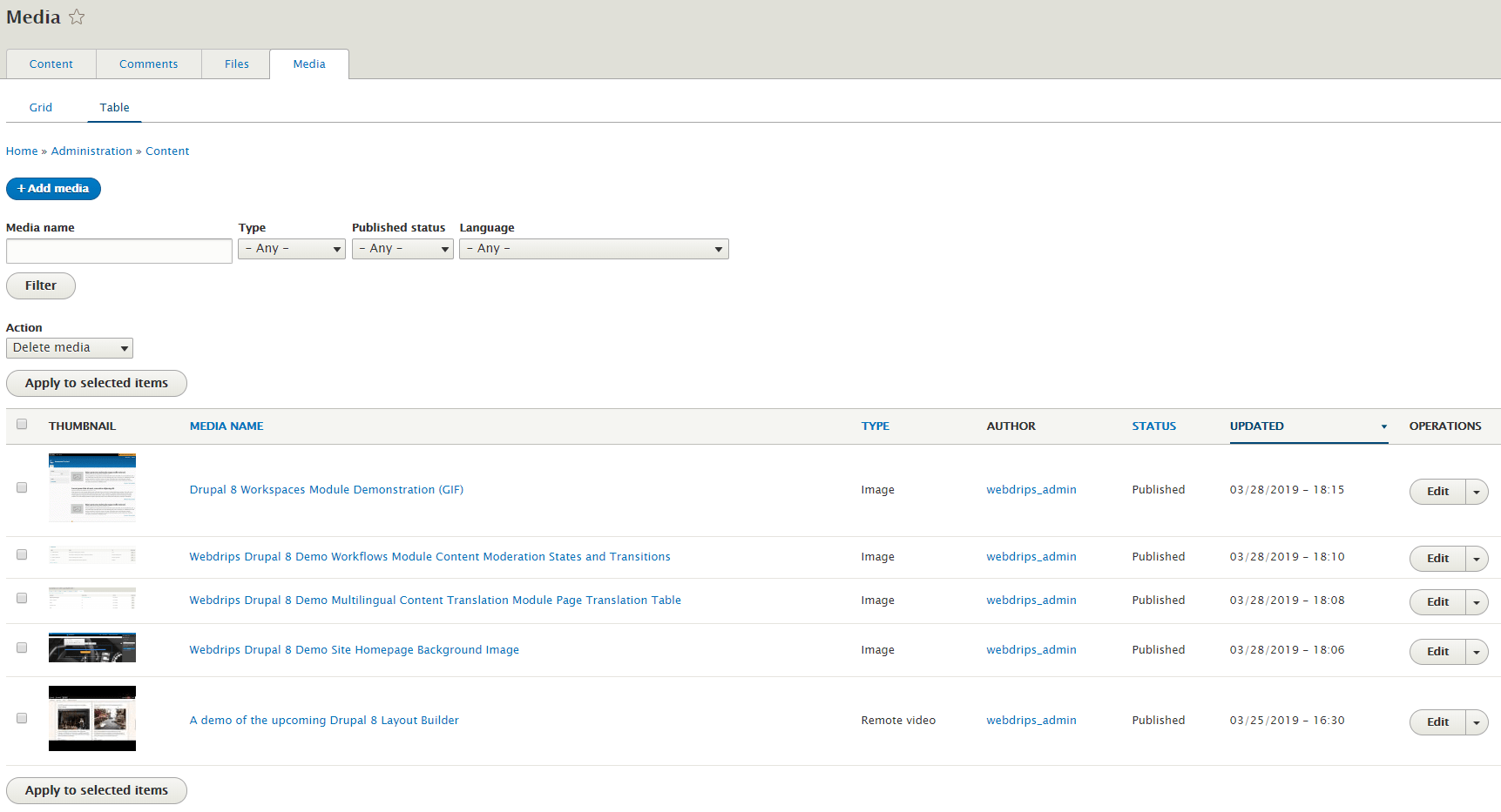 Drupal 8 Media Library Modules for Media Management Drupal 8 Demo