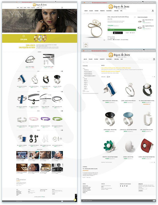 Progettazione di un e commerce di gioielli in Spagna