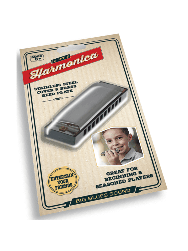 10 HOLE METAL HARMONICA De Museo