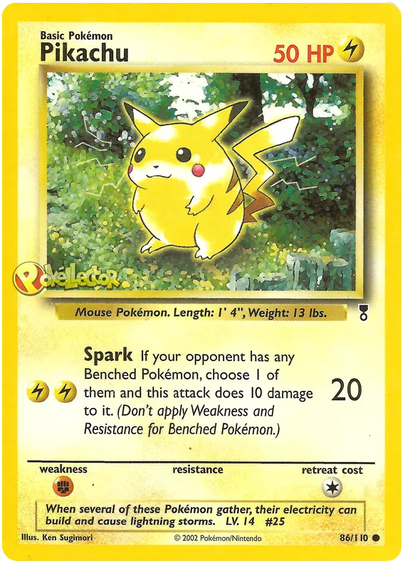 Pikachu Legendary Collection 86 Pokemon Card