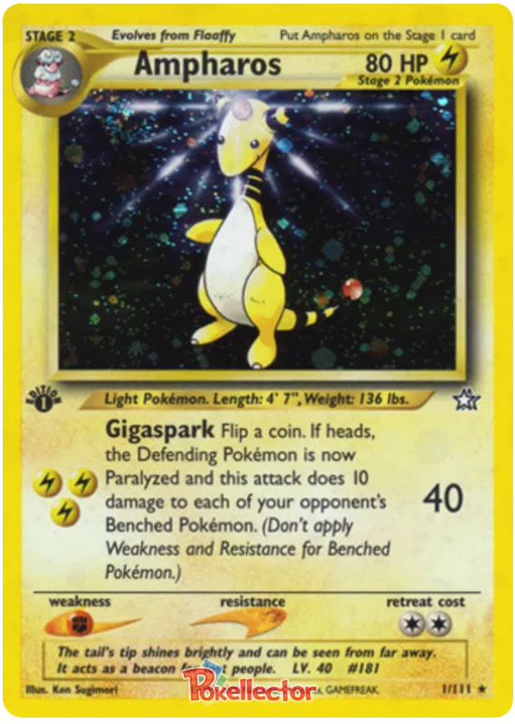 Ampharos Neo Genesis 1 Pokemon Card