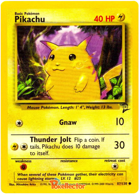 Pikachu Base Set 2 87 Pokemon Card