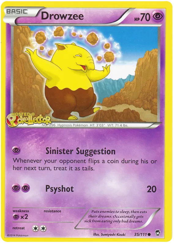 Drowzee Furious Fists 35 Pokemon Card