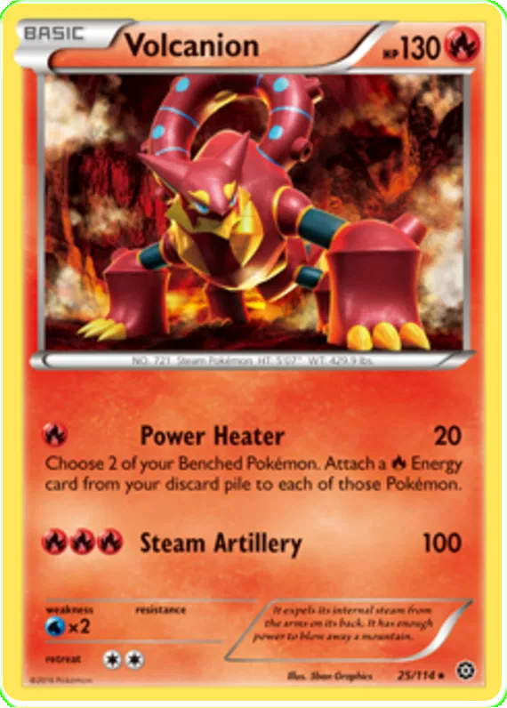 Volcanion Steam Siege 25 Pokemon Card