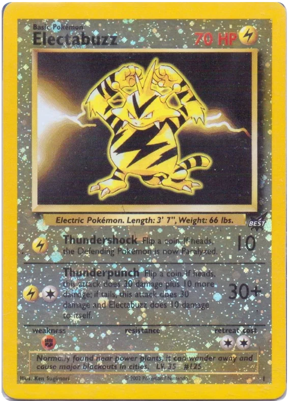 Electabuzz Best of Game 1 Pokemon Card