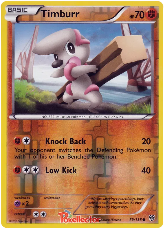 Timburr Plasma Storm 79 Pokemon Card