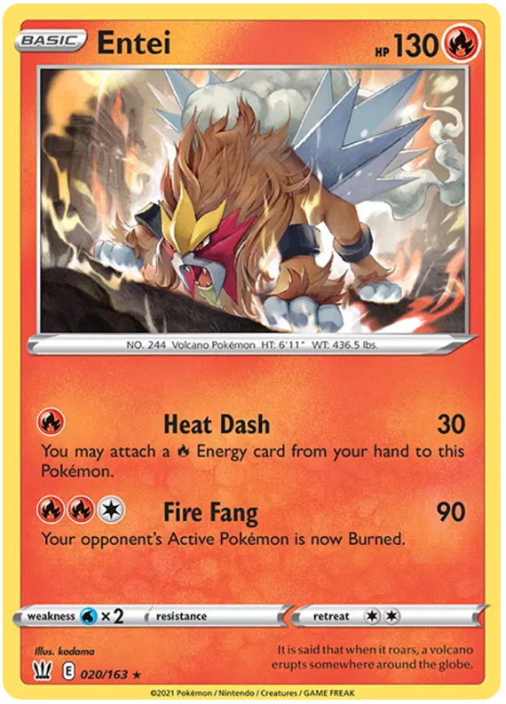 Entei Battle Styles 20 Pokemon Card