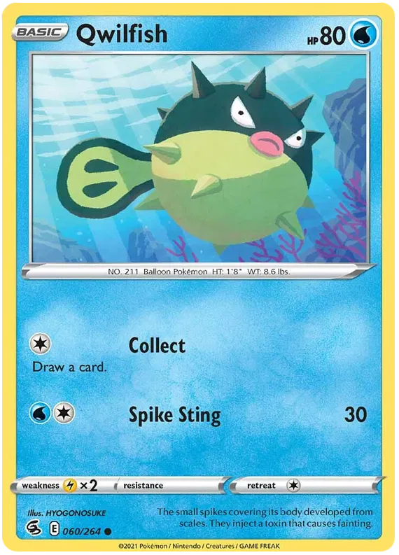 Qwilfish Fusion Strike 60 Pokemon Card