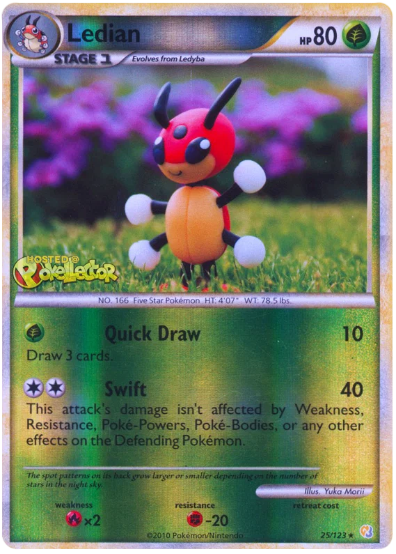 Ledian HeartGold SoulSilver 25 Pokemon Card