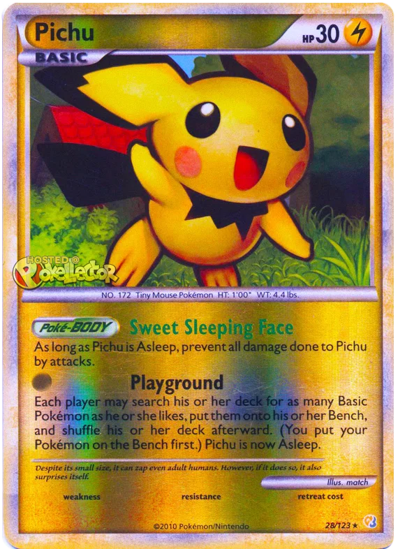 Pichu HeartGold SoulSilver 28 Pokemon Card
