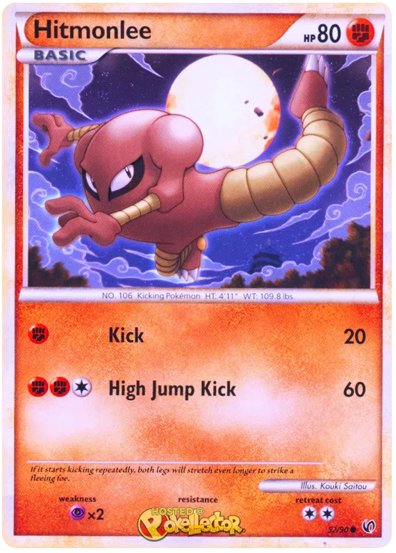 Hitmonlee HS Undaunted 52 Pokemon Card
