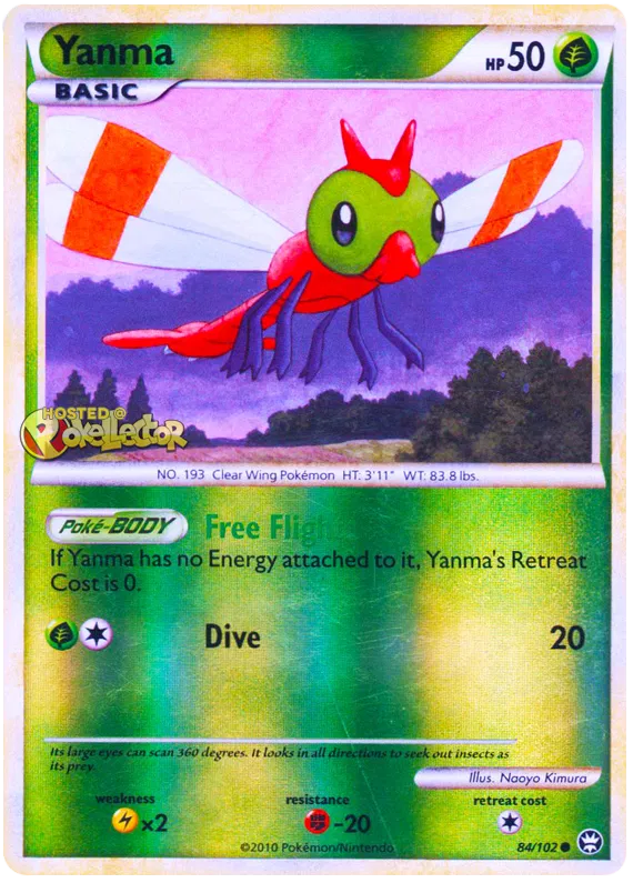 Yanma HS Triumphant 84 Pokemon Card