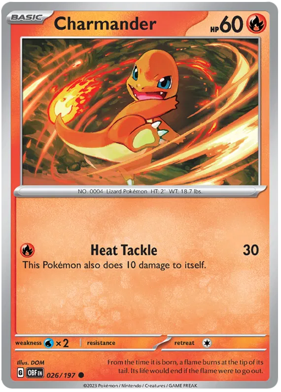 Charmander Obsidian Flames 26 Pokemon Card