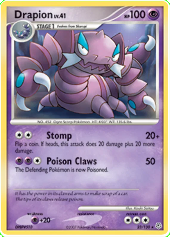 Drapion Diamond & Pearl 23 Pokemon Card