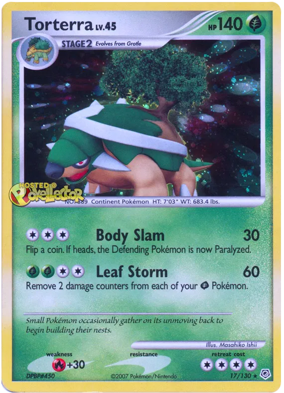 Torterra Diamond & Pearl 17 Pokemon Card