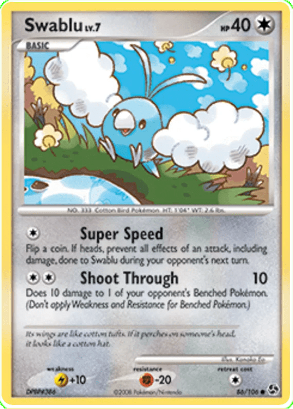 Swablu Great Encounters 86 Pokemon Card