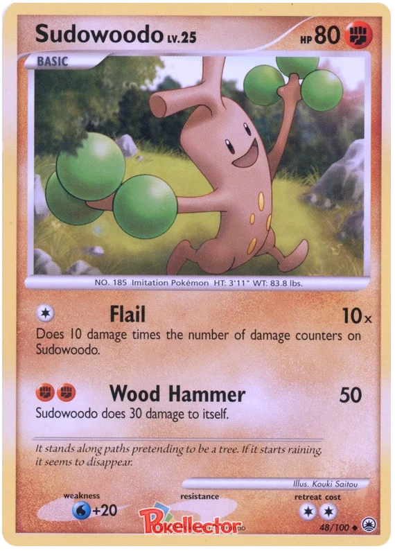 Sudowoodo Majestic Dawn 48 Pokemon Card