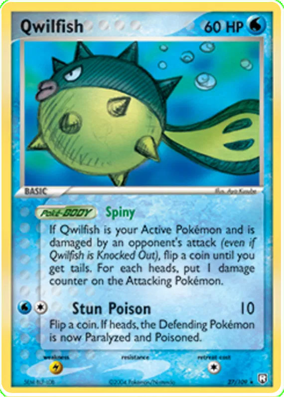 Qwilfish EX Team Rocket Returns 27 Pokemon Card