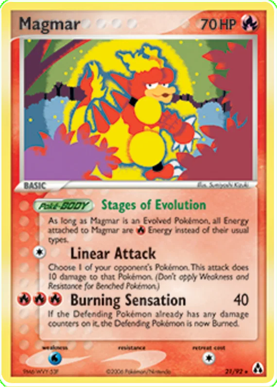Magmar EX Legend Maker 21 Pokemon Card
