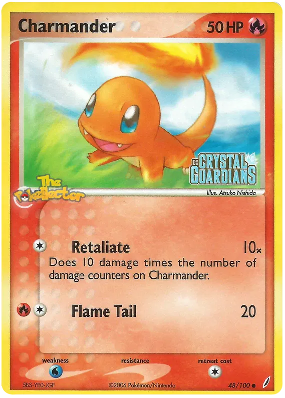 Charmander EX Crystal Guardians 48 Pokemon Card