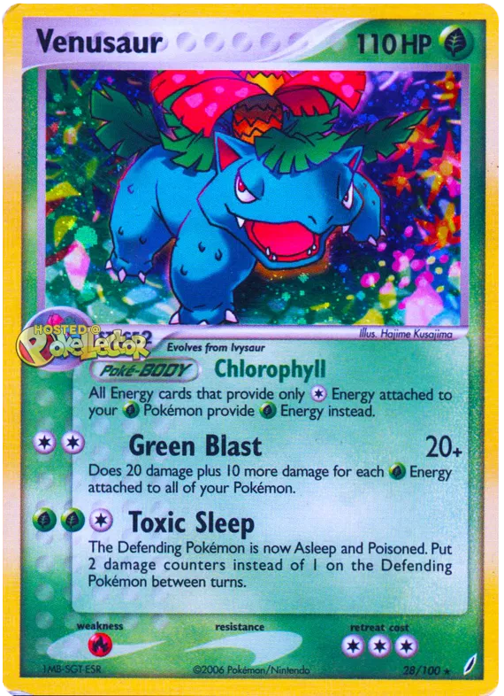 Venusaur EX Crystal Guardians 28 Pokemon Card