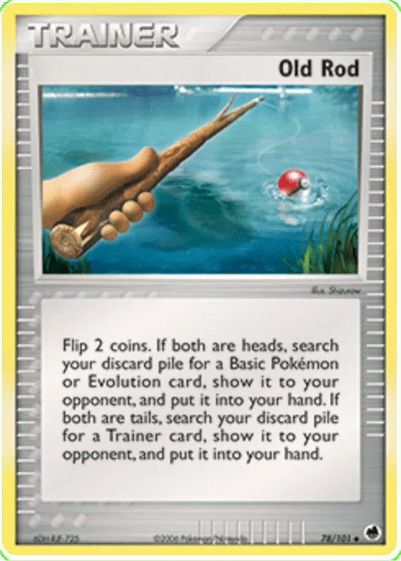 Old Rod EX Dragon Frontiers 78 Pokemon Card