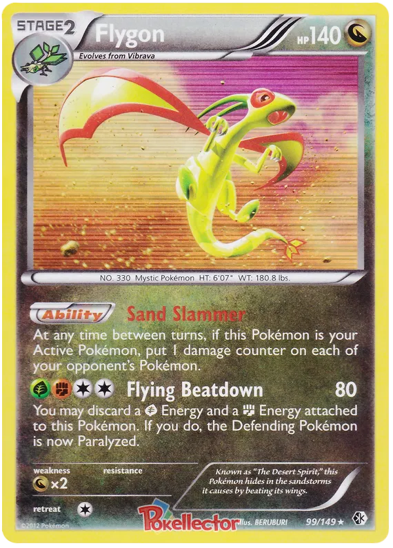 Flygon Boundaries Crossed 99 Pokemon Card
