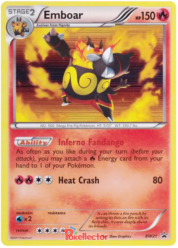 Emboar Black & White Promos 21 Pokemon Card