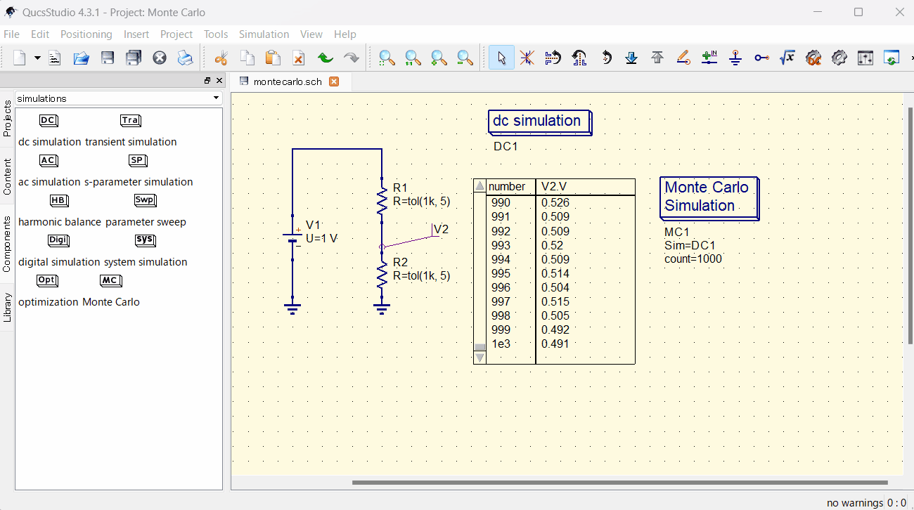 Monte Carlo Analysis in Practice with Qucs Studio Enhancing Precision