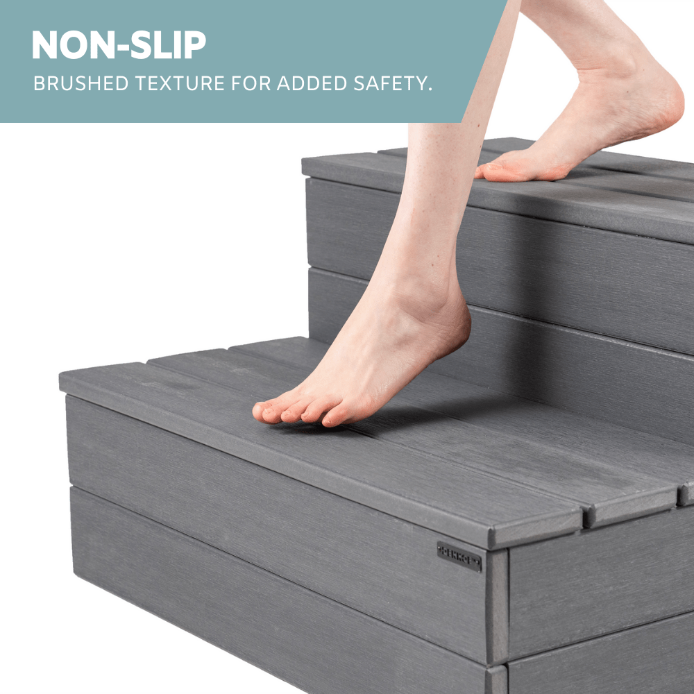 Heavy Duty Hot Tub Steps (Graphite Gray) DENKOE