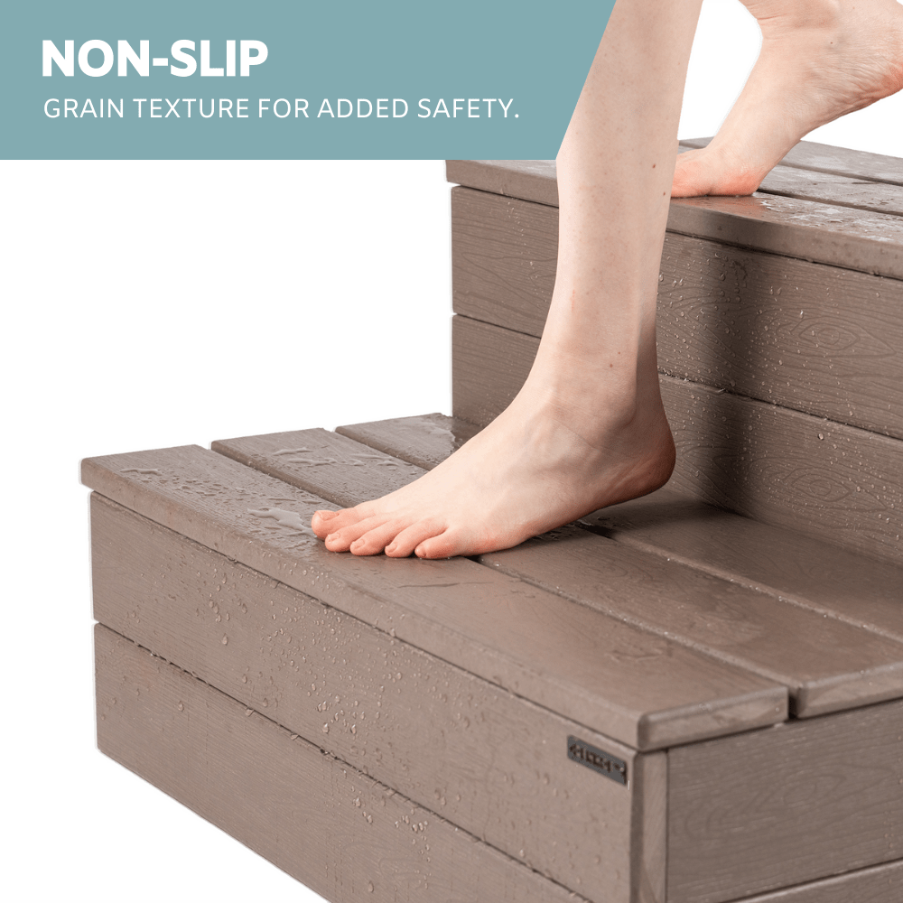Heavy Duty Hot Tub Steps (Espresso Brown) DENKOE