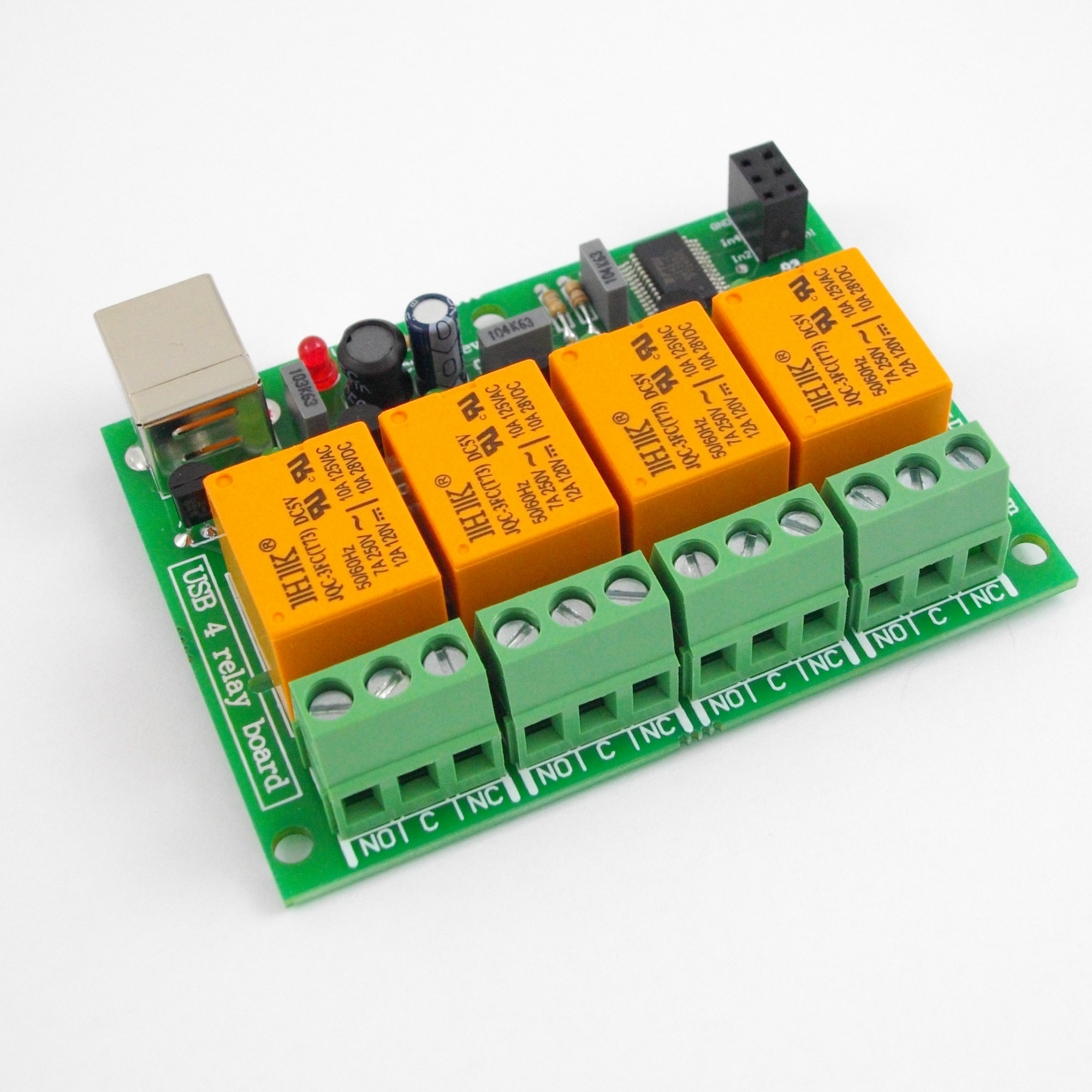 USB-Relais-Karte;4 Relais/relays 220V / USB relay board [JQC-3FC/T73 DC5V]