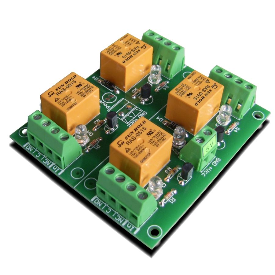 Relay module 5V 4 channels for Raspberry PI, Arduino, PIC,AVR