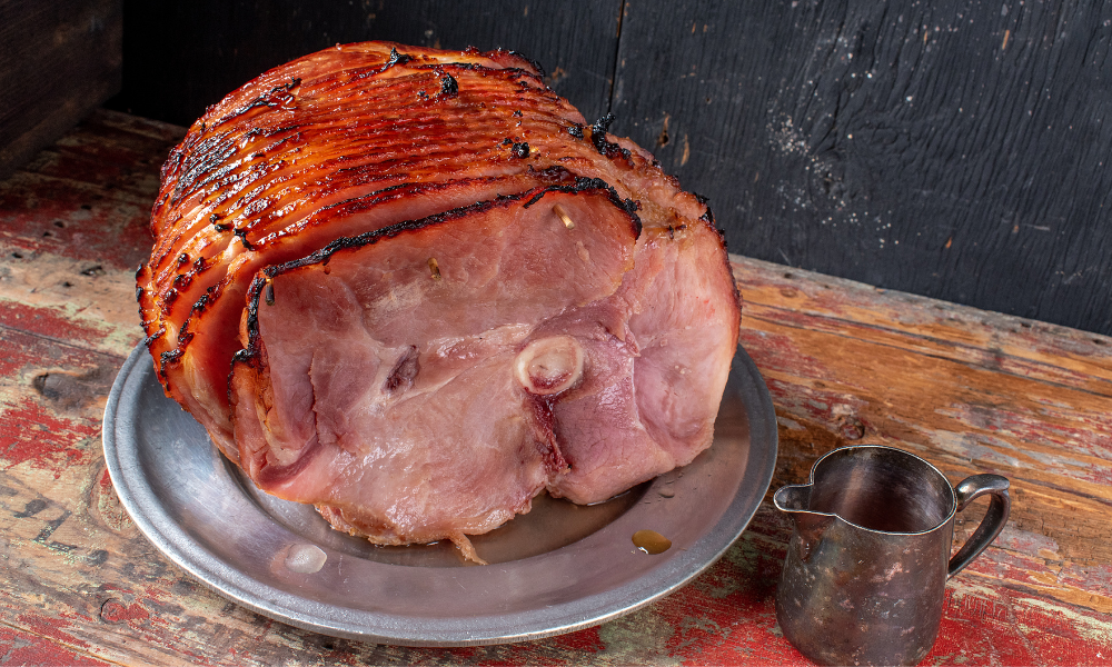 Dennis’ Horseradish Mustard and Brown Sugar Glazed Ham Dennis' Horseradish