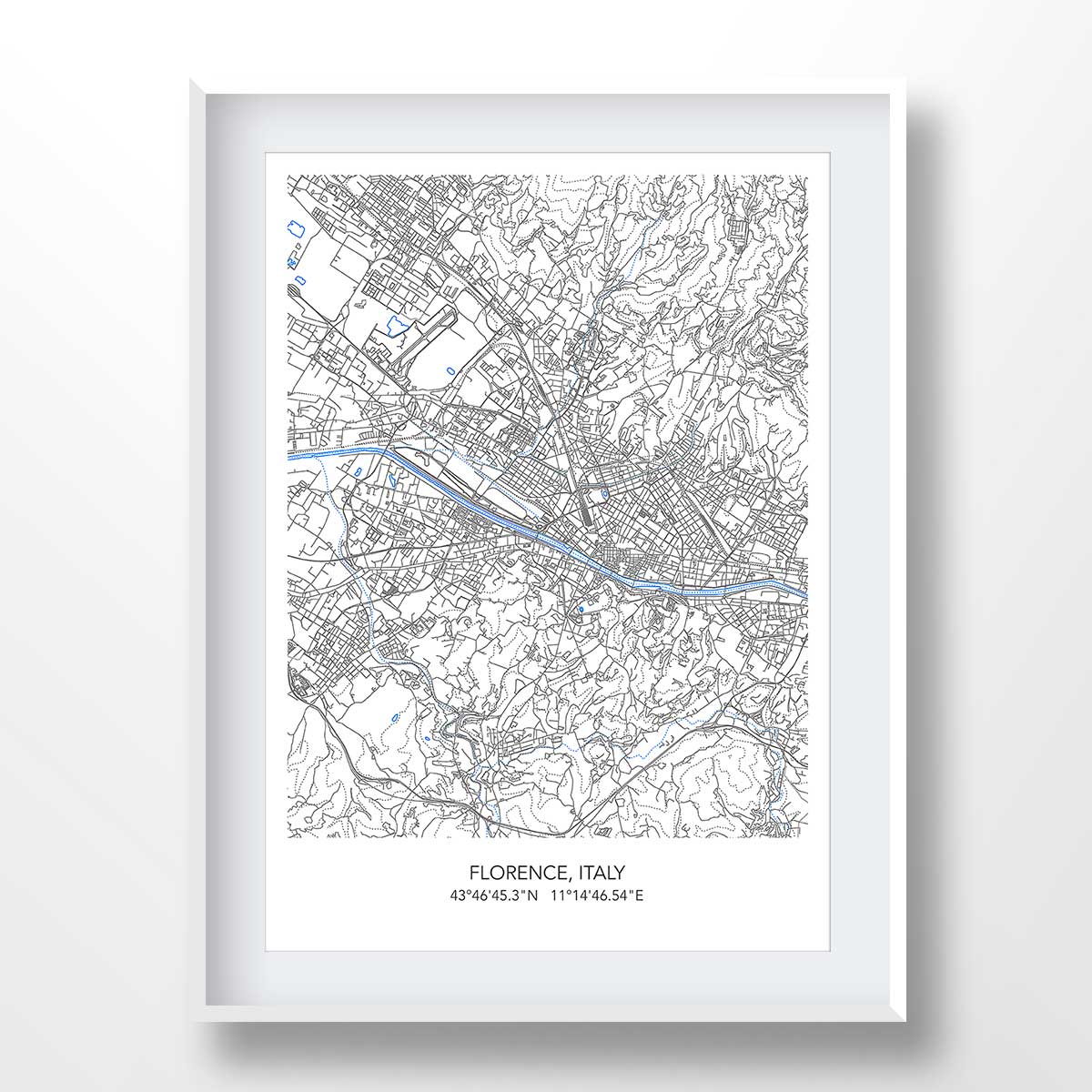 Florence Map - Minimalist Modern Art - Easy Digital Download