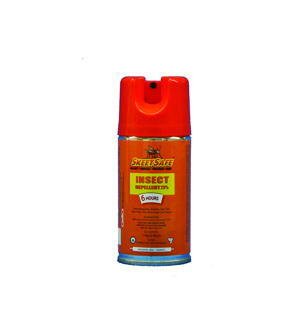 SKEETSAFE AEROSOL CAN INSECT REPELLENT 25% DEET. 110G (3.90 OZ