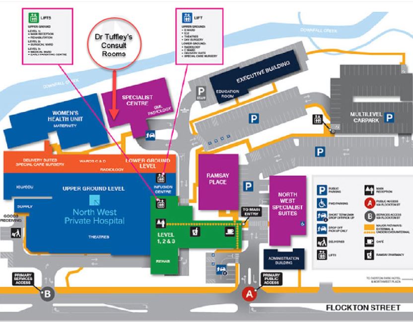 How to get to Dr Tuffley at North West Private Specialist Consulting