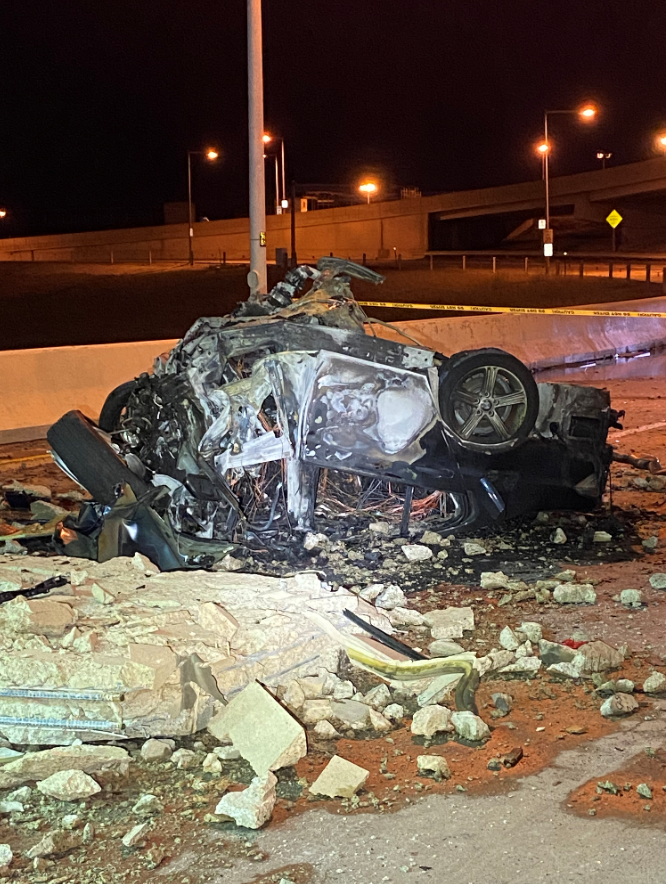 Deadly Crash In DIA Parking Garage Car Bursts Into Flames After Going