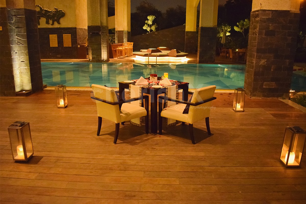 Poolside Candlelight Dinner at Taj Vivanta Dwarka, Delhi