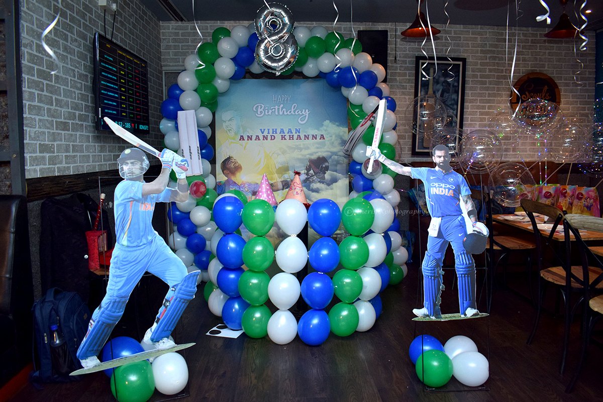 Cricket Theme Birthday Decoration for Kids Bday Party Delhi NCR