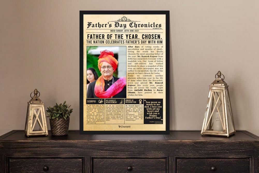 Gift your Dad a Father's Day Chronicles Frame Delivery Available in