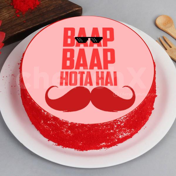 Order Baap Baap hota hai designer photo cake to celebrate and wish