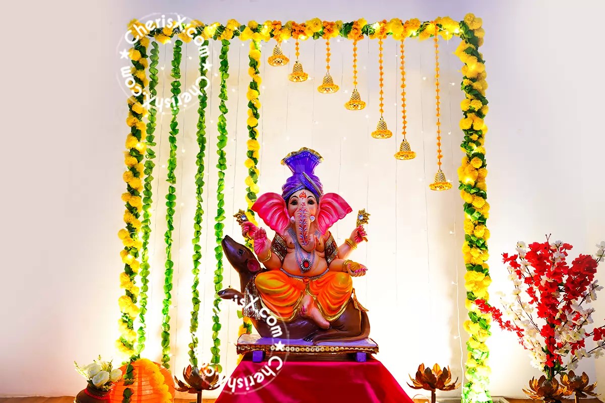 Simple Ganpati Decoration At Home