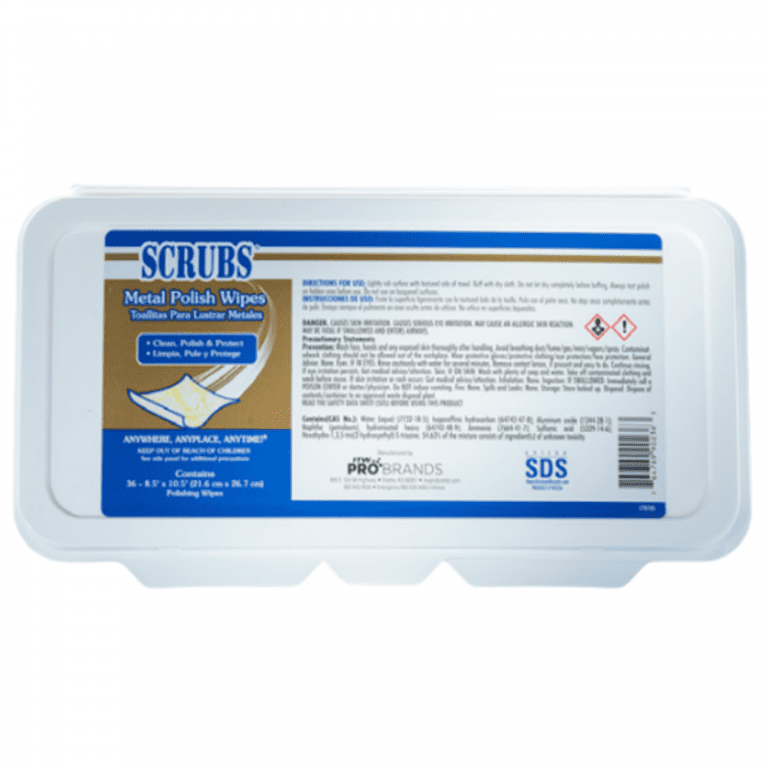 C1740 Scrubs Metal Polish Wipes 12/18PK Dependable Plastic
