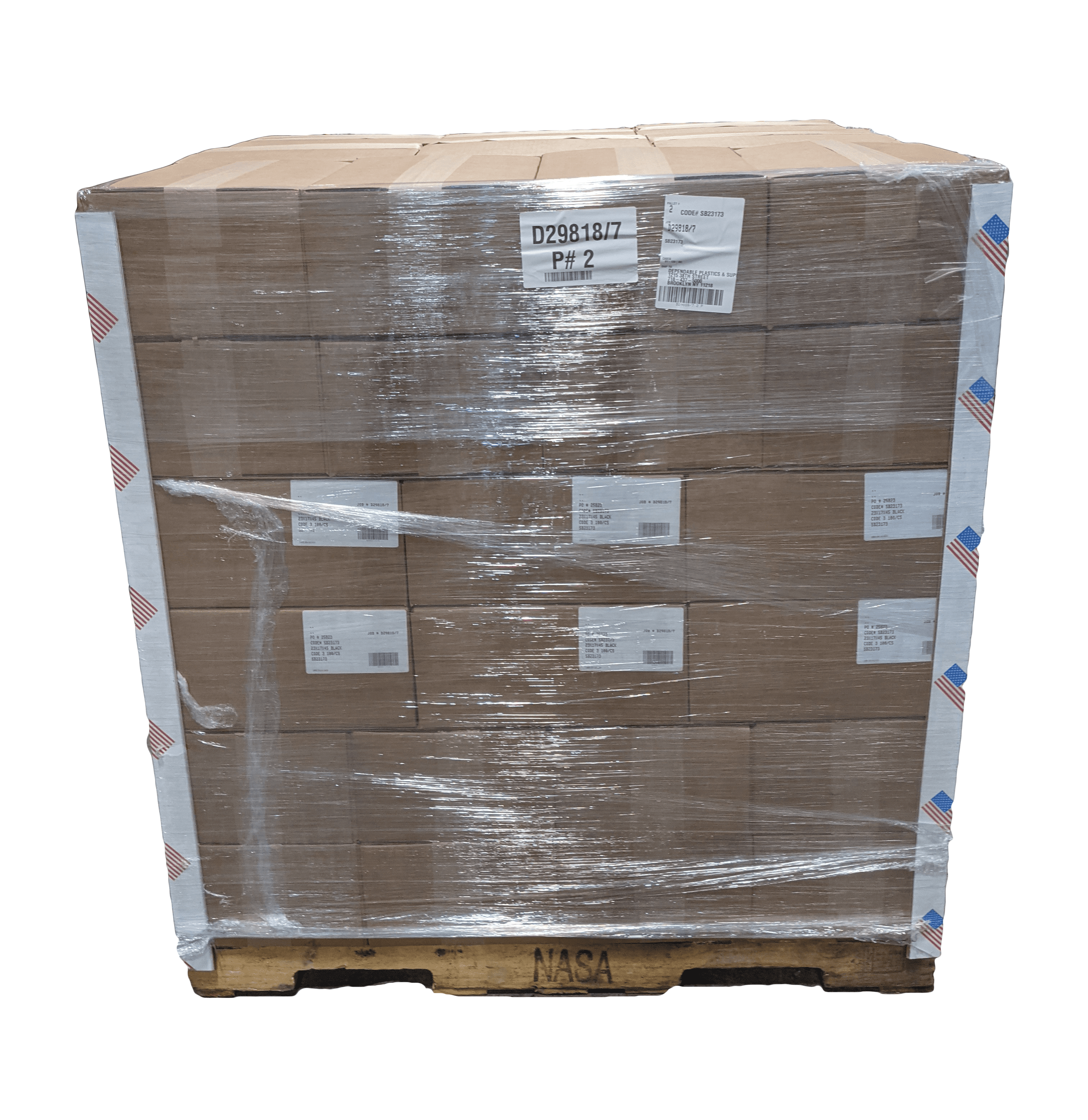 Pallet of 55 Gallon Bags Dependable Plastic