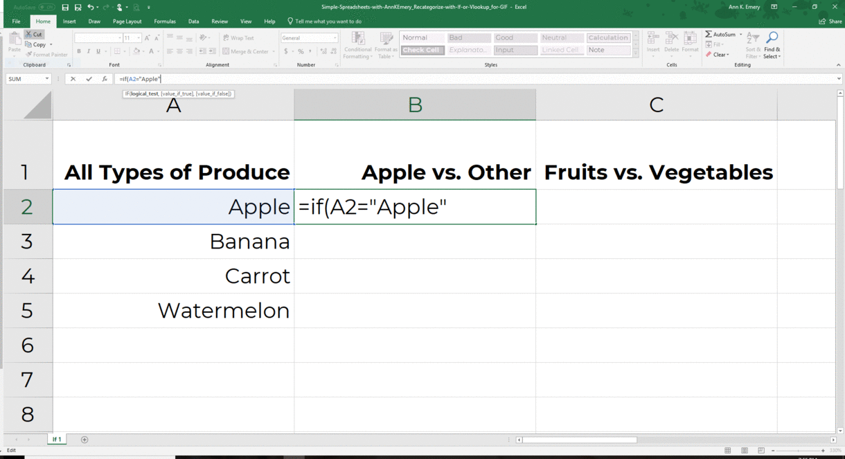 How To Categorize Data In Excel